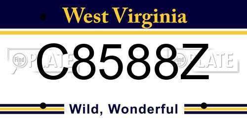 C8588Z West Virginia License Plate