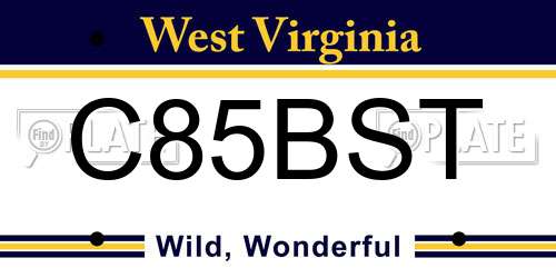 C85BST West Virginia License Plate