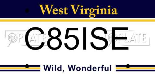 C85ISE West Virginia License Plate