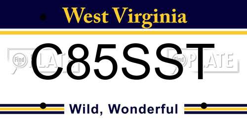 C85SST West Virginia License Plate