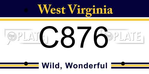C876 West Virginia License Plate