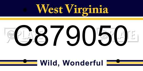 C879050 West Virginia License Plate