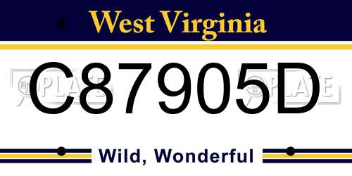 C87905D West Virginia License Plate