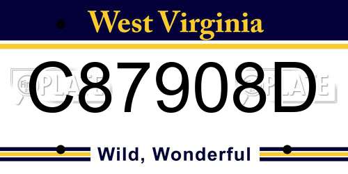 C87908D West Virginia License Plate