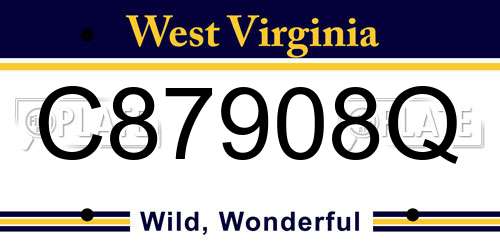 C87908Q West Virginia License Plate