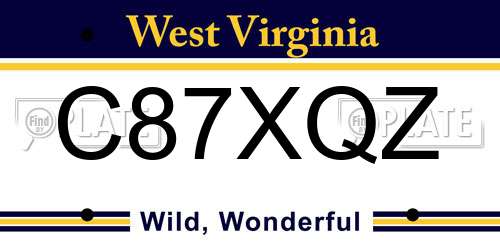 C87XQZ West Virginia License Plate