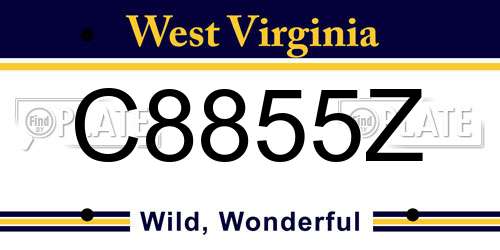 C8855Z West Virginia License Plate