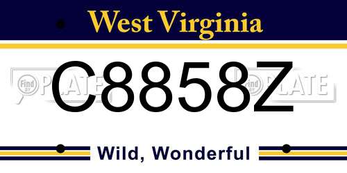 C8858Z West Virginia License Plate