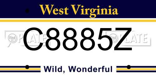 C8885Z West Virginia License Plate