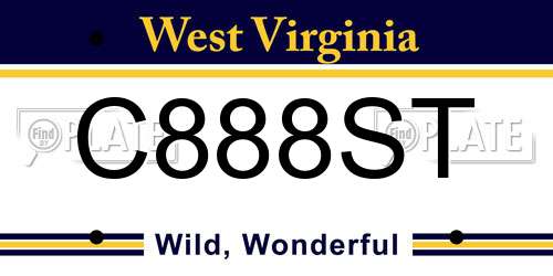 C888ST West Virginia License Plate