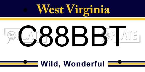 C88BBT West Virginia License Plate