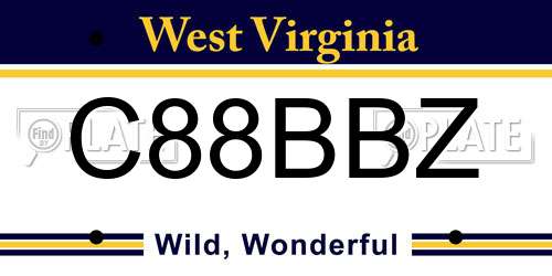 C88BBZ West Virginia License Plate