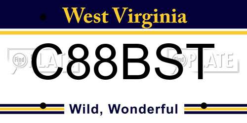 C88BST West Virginia License Plate