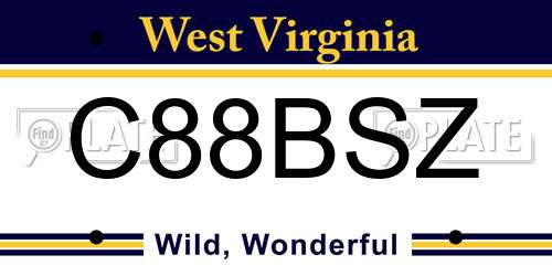 C88BSZ West Virginia License Plate