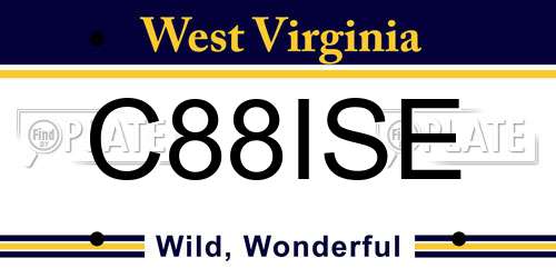 C88ISE West Virginia License Plate