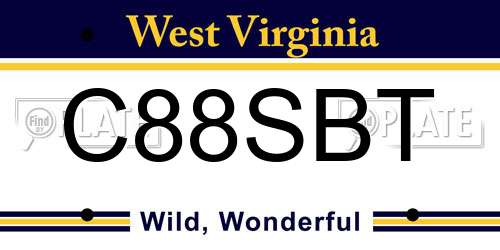 C88SBT West Virginia License Plate
