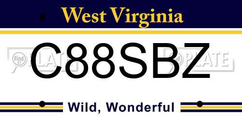 C88SBZ West Virginia License Plate