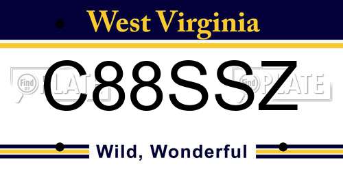 C88SSZ West Virginia License Plate