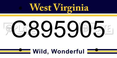 C895905 West Virginia License Plate