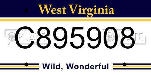 C895908 West Virginia License Plate