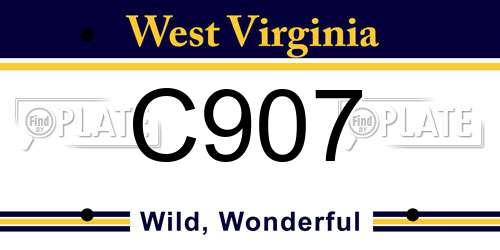C907 West Virginia License Plate