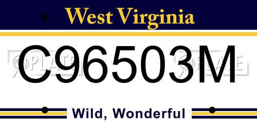 C96503M West Virginia License Plate