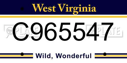 C965547 West Virginia License Plate