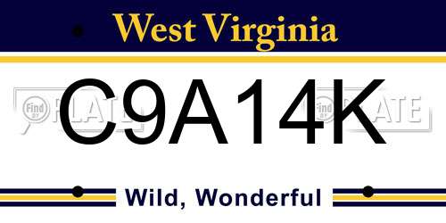C9A14K West Virginia License Plate