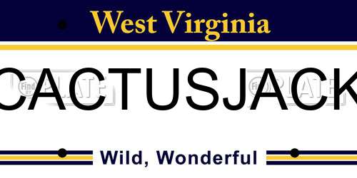 CACTUSJACK West Virginia License Plate