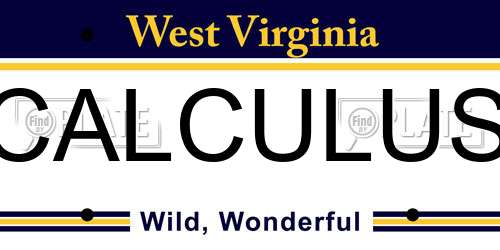 CALCULUS West Virginia License Plate