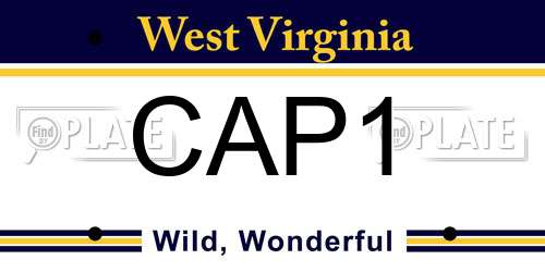 CAP1 West Virginia License Plate