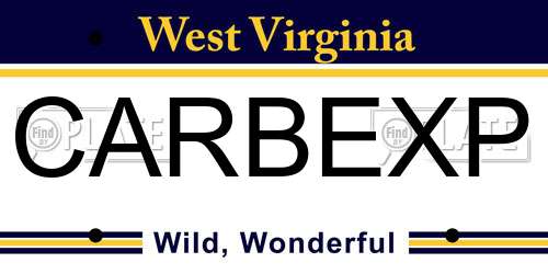 CARBEXP West Virginia License Plate