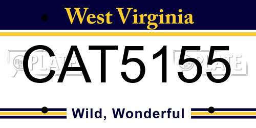 CAT5155 West Virginia License Plate