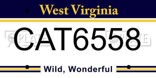 CAT6558 West Virginia License Plate