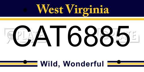 CAT6885 West Virginia License Plate