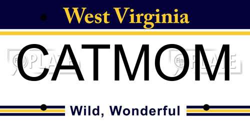CATMOM West Virginia License Plate