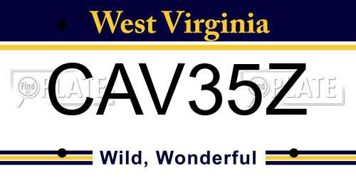 CAV35Z West Virginia License Plate