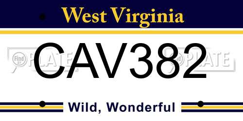 CAV382 West Virginia License Plate