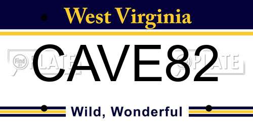 CAVE82 West Virginia License Plate