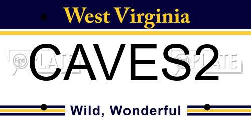 CAVES2 West Virginia License Plate