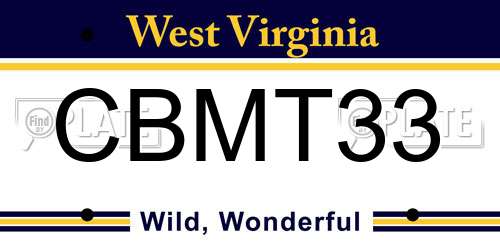 CBMT33 West Virginia License Plate