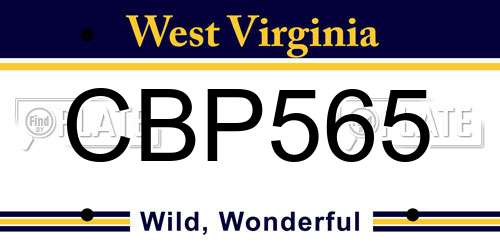 CBP565 West Virginia License Plate