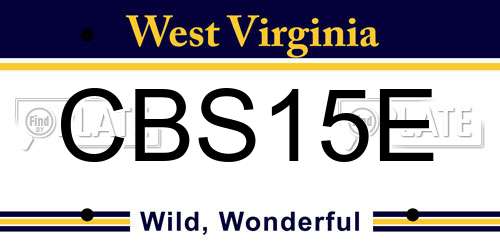 CBS15E West Virginia License Plate