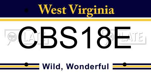 CBS18E West Virginia License Plate