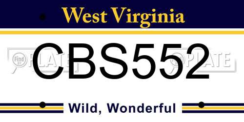 CBS552 West Virginia License Plate
