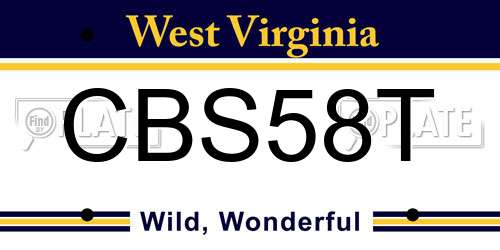 CBS58T West Virginia License Plate