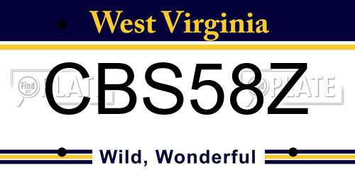 CBS58Z West Virginia License Plate