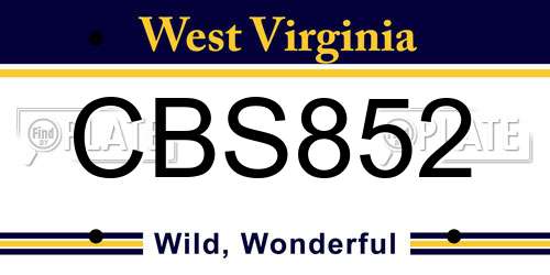 CBS852 West Virginia License Plate