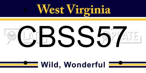 CBSS57 West Virginia License Plate