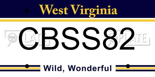 CBSS82 West Virginia License Plate